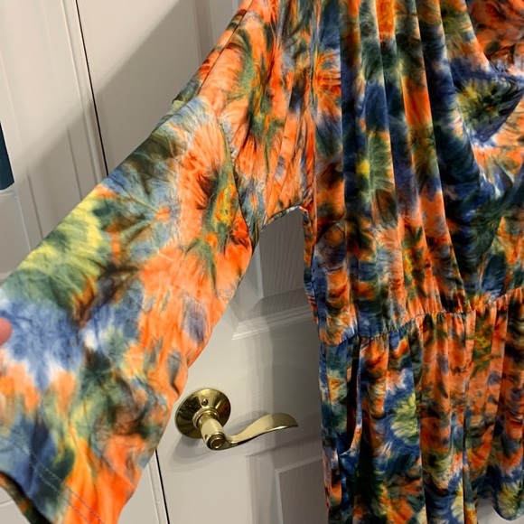 Watermelon Tie Dye long sleeve Romper Plus size 3X - Picture 7 of 9